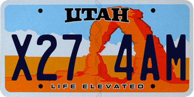UT license plate X274AM