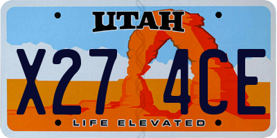UT license plate X274CE