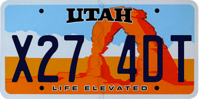 UT license plate X274DT