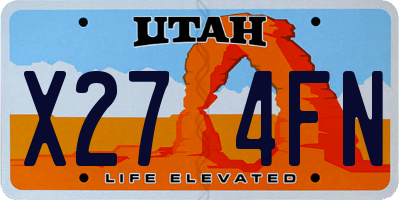 UT license plate X274FN