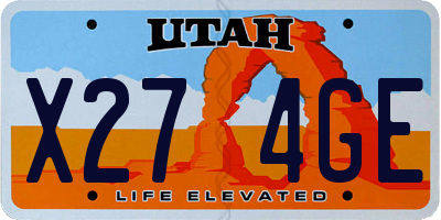 UT license plate X274GE