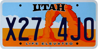 UT license plate X274JO