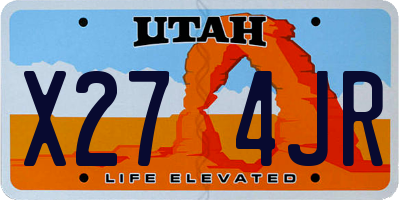 UT license plate X274JR