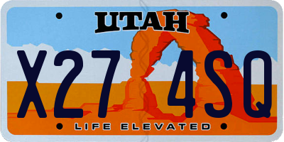 UT license plate X274SQ