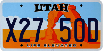 UT license plate X275OD
