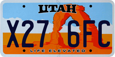 UT license plate X276FC