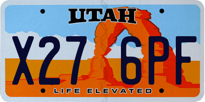 UT license plate X276PF