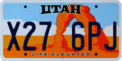 UT license plate X276PJ