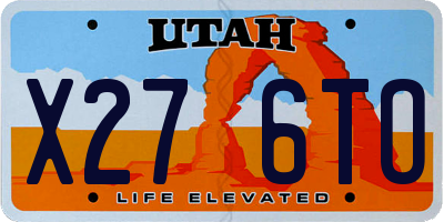 UT license plate X276TO