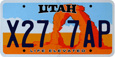 UT license plate X277AP