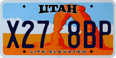 UT license plate X278BP