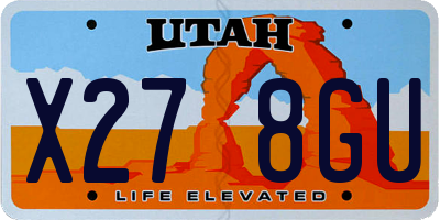 UT license plate X278GU