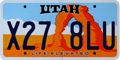 UT license plate X278LU