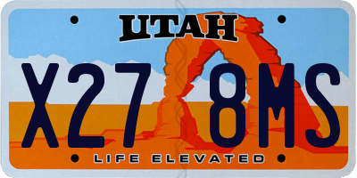 UT license plate X278MS