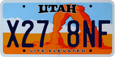 UT license plate X278NF