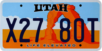 UT license plate X278OT