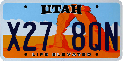 UT license plate X278QN