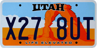 UT license plate X278UT