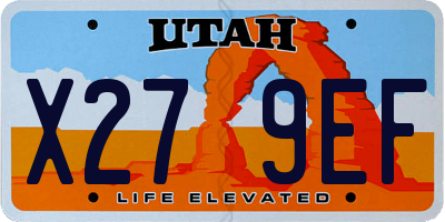 UT license plate X279EF