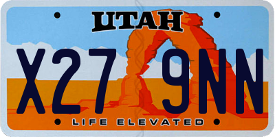UT license plate X279NN
