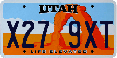 UT license plate X279XT