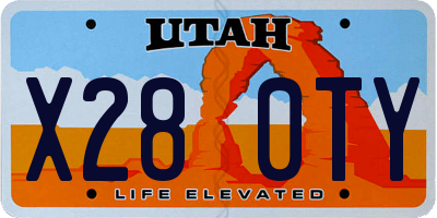 UT license plate X280TY