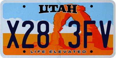 UT license plate X283FV