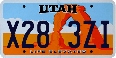 UT license plate X283ZI