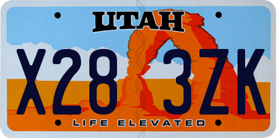 UT license plate X283ZK