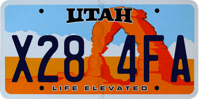 UT license plate X284FA