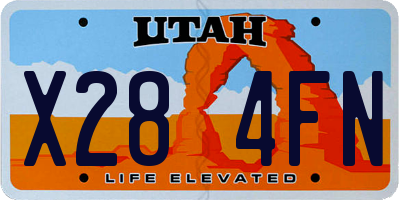 UT license plate X284FN