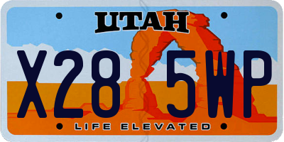 UT license plate X285WP