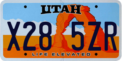 UT license plate X285ZR