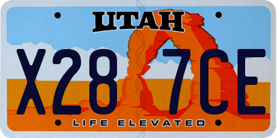 UT license plate X287CE