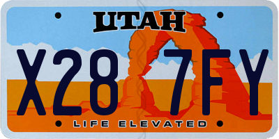 UT license plate X287FY