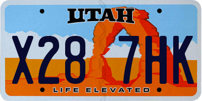 UT license plate X287HK