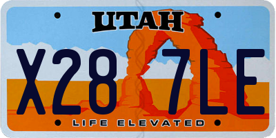 UT license plate X287LE