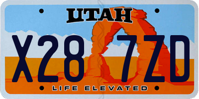 UT license plate X287ZD
