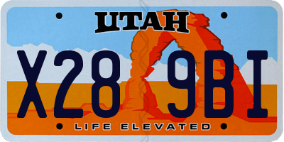 UT license plate X289BI