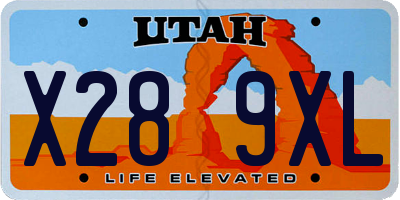 UT license plate X289XL