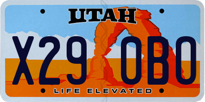 UT license plate X290BO