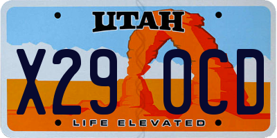 UT license plate X290CD