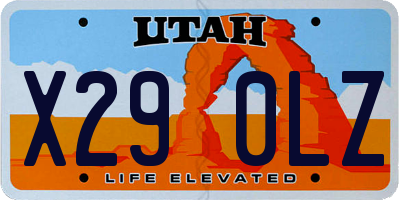 UT license plate X290LZ
