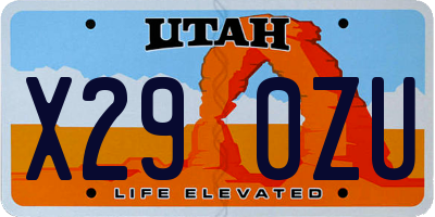 UT license plate X290ZU
