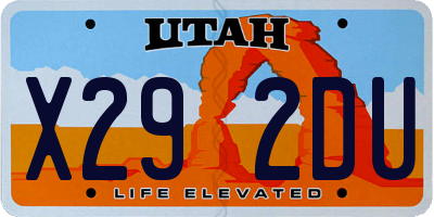 UT license plate X292DU