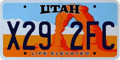 UT license plate X292FC