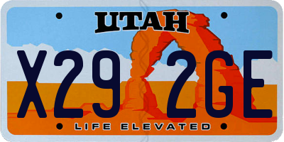 UT license plate X292GE