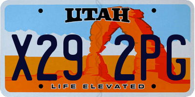 UT license plate X292PG