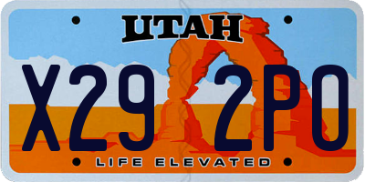 UT license plate X292PO