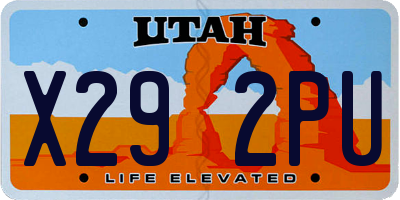 UT license plate X292PU